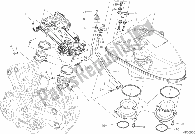 Toutes les pièces pour le 017 - Corps Papillon du Ducati Diavel Carbon FL 1200 2016